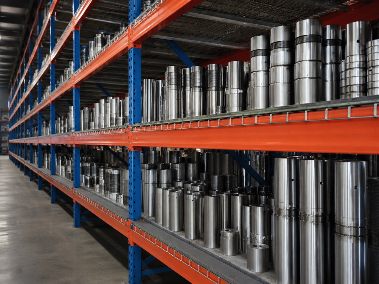 Shelved spare parts and components in a parts store